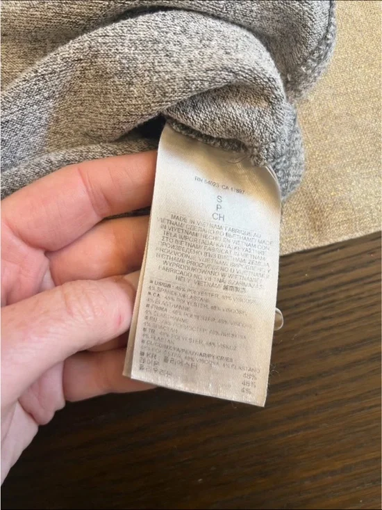 Heather Gray Long Sleeve Pocket Tunic Top Drop Tail Small - Picture 5 of 6